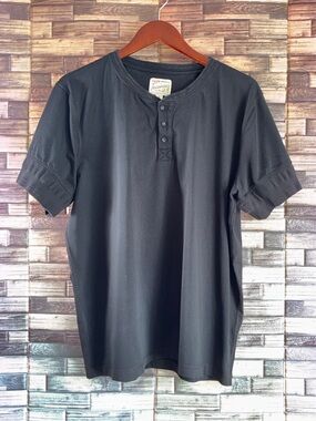 EUC Mens Tecovas XL Standard Issue Black Henley Short-Sleeve Shirt